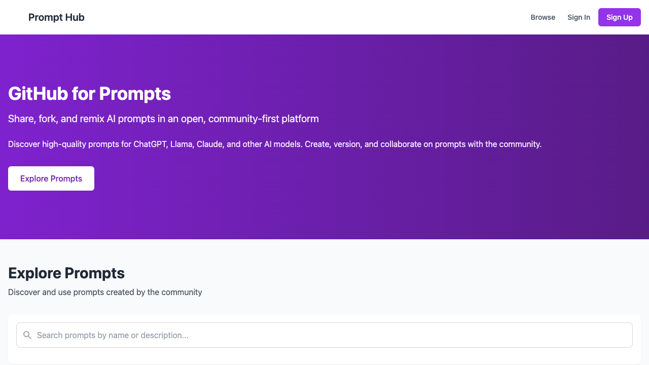 Prompt Hub - Your open, collaborative home for AI prompts