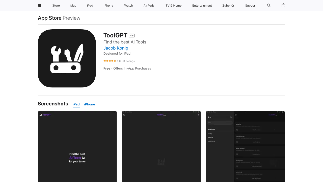 ToolGPT - An app that helps you find the best AI tools for your tasks