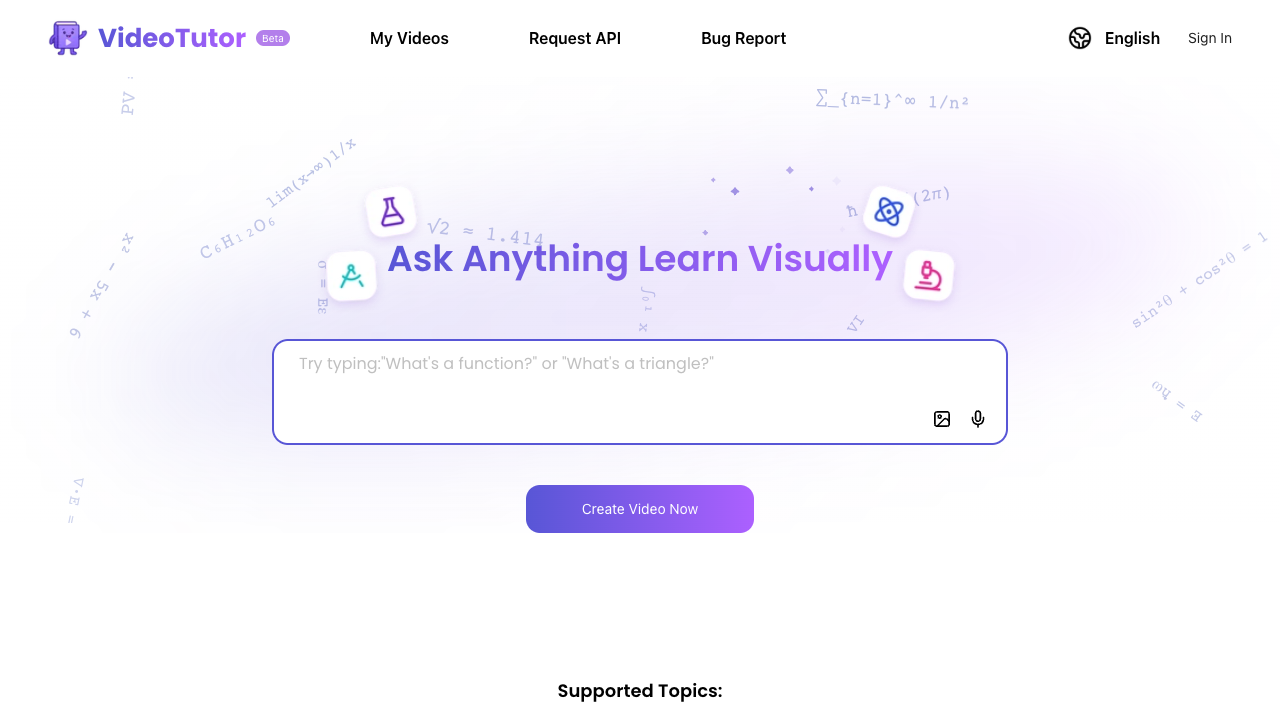 VideoTutor - Your AI tutor for visual explanations of any subject