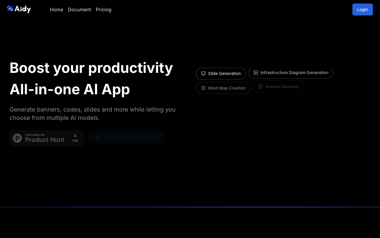 Aidy - Your all-in-one AI assistant for creative work on your Mac