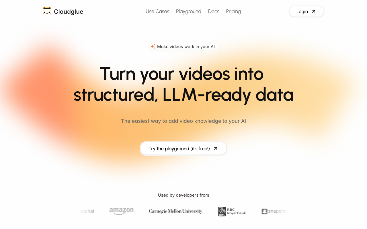 Cloudglue - Transform videos into structured data for your AI