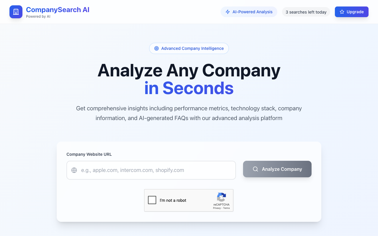 CompanySearch AI - AI-powered company analysis in seconds