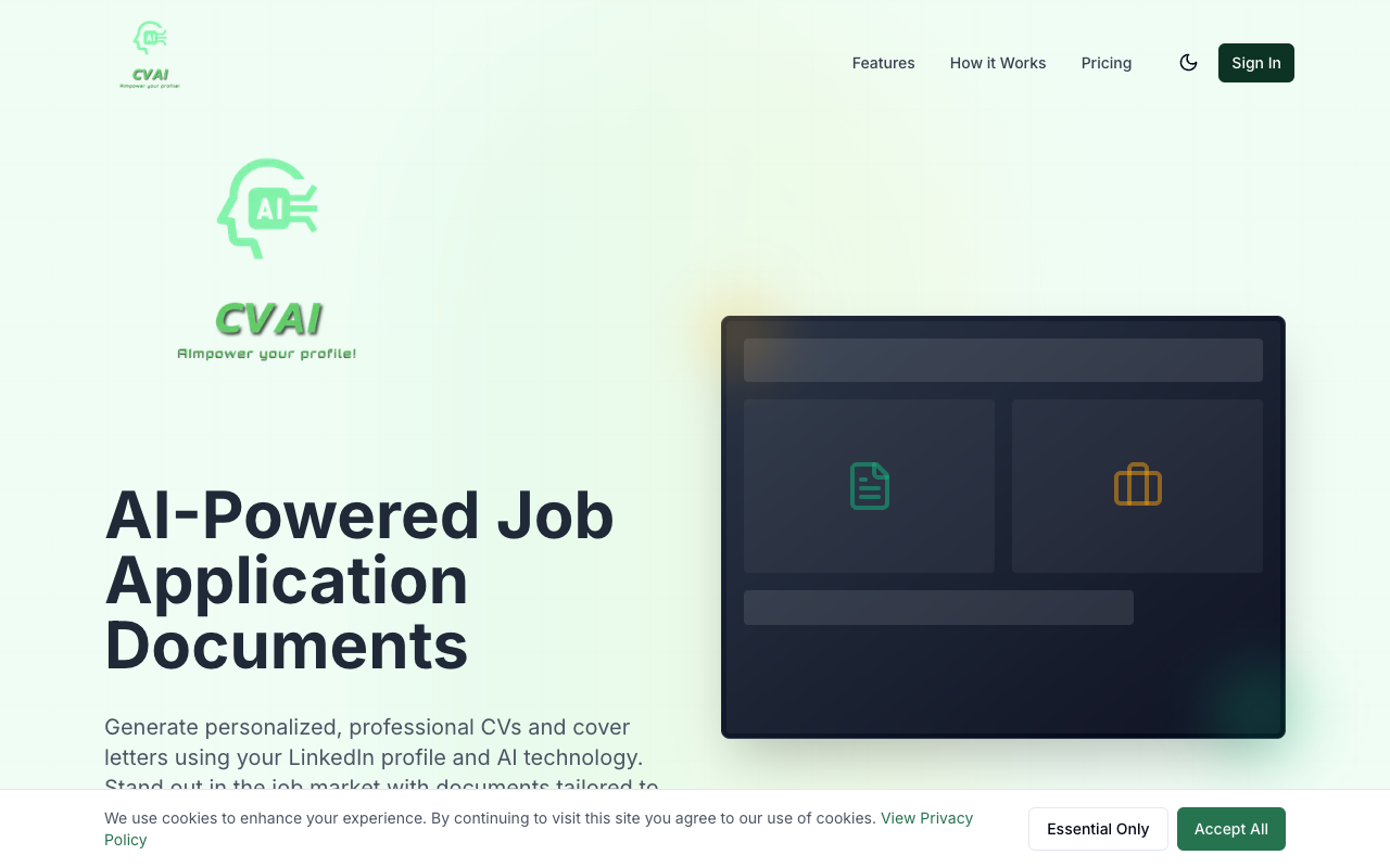 CVAI - An AI-powered tool to create tailored CVs and cover letters in minutes