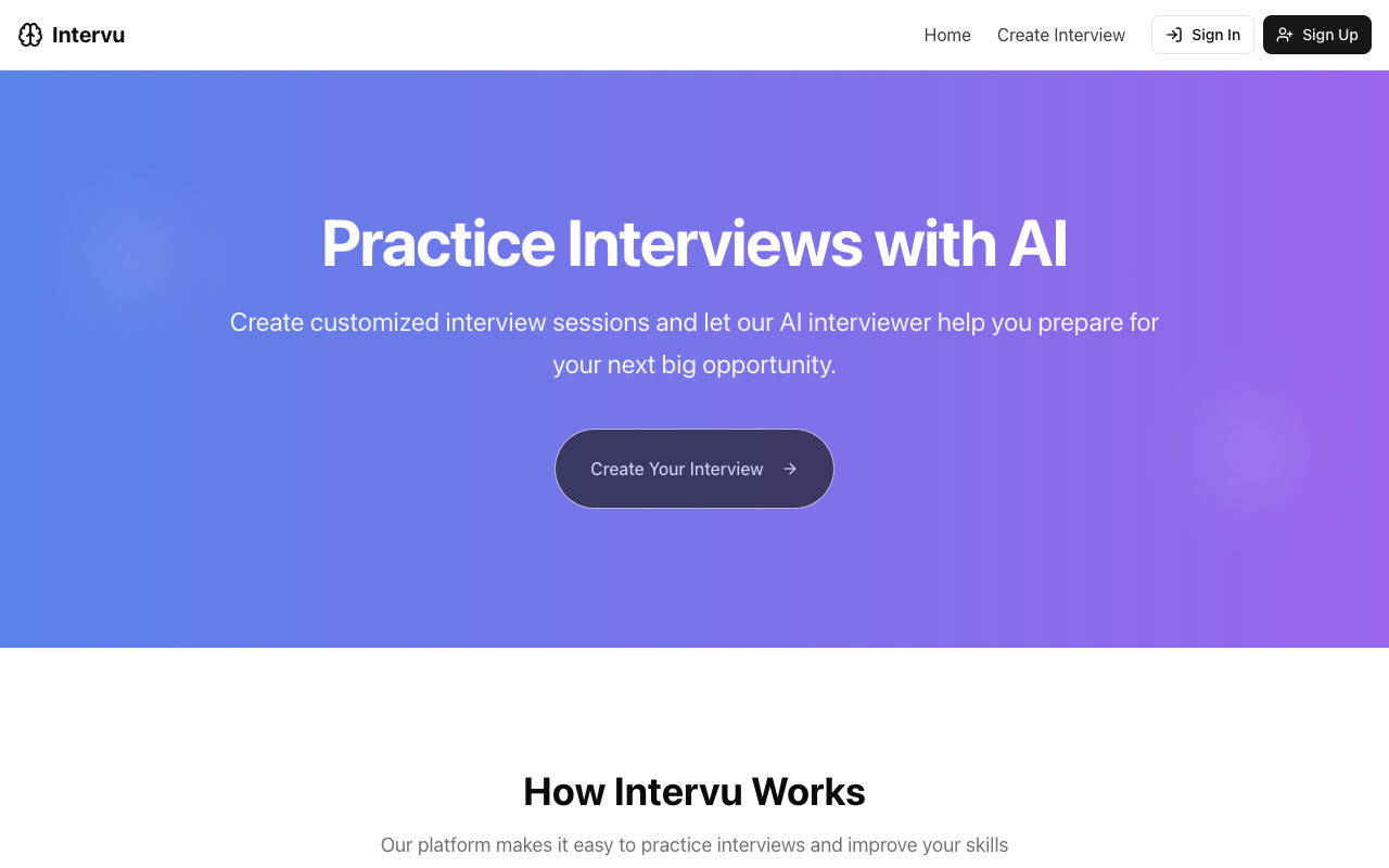 Intervu - AI-powered mock interviews tailored to your role