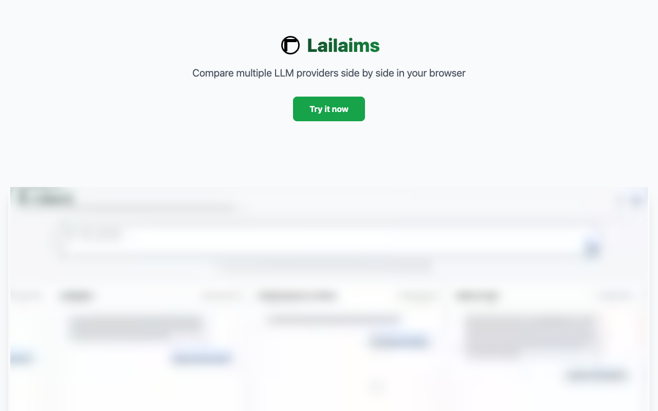 Lailaims - An open source web app to interact with multiple LLMs simultaneously