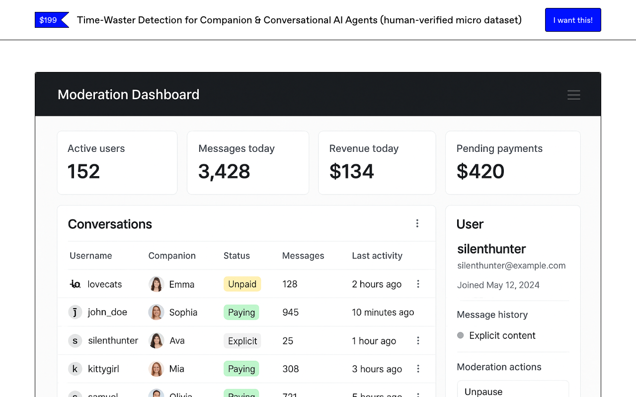 LLM RAG Chatbot Training Dataset - A human-verified dataset for training AI to detect time-wasters and fraudsters