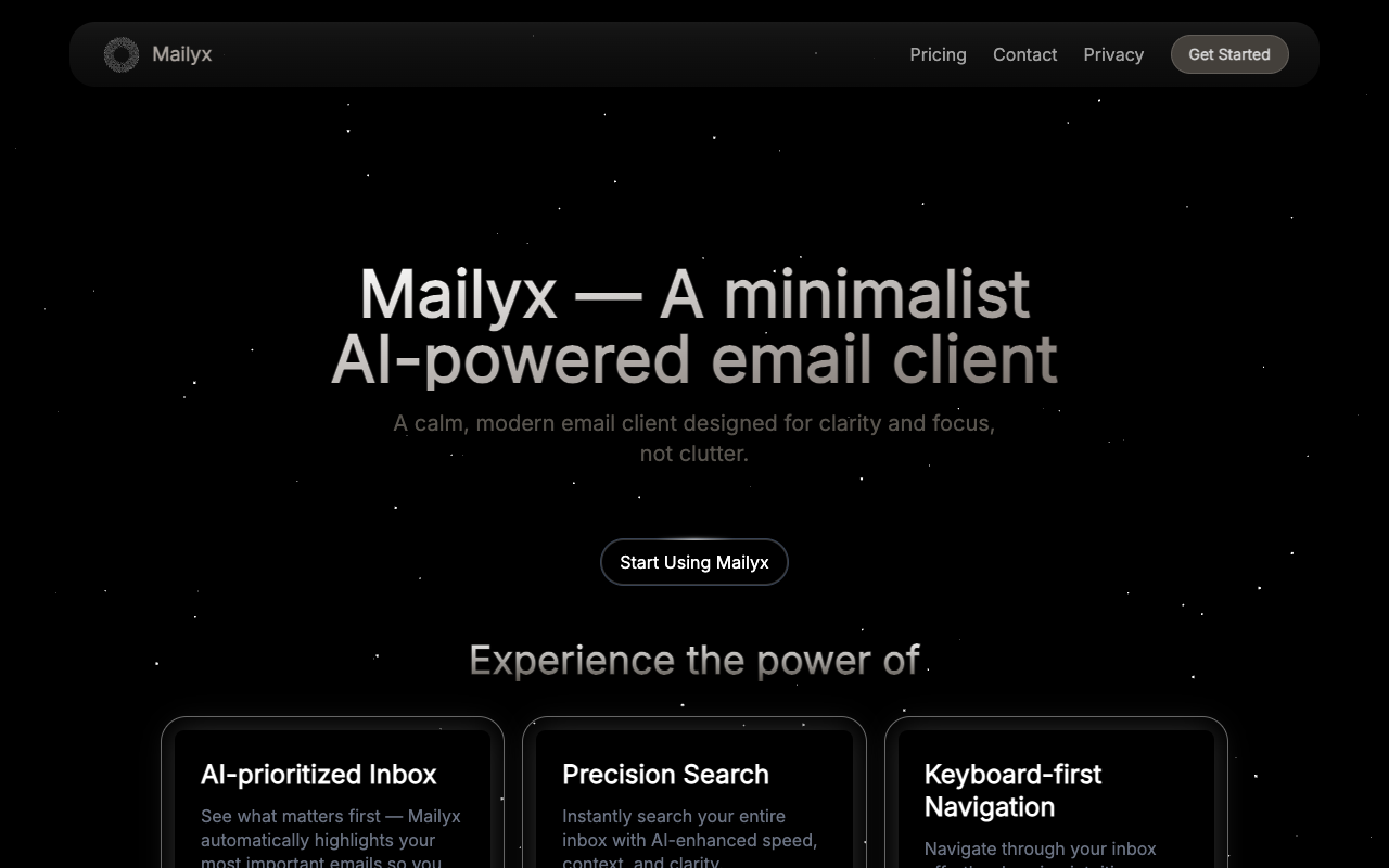 Mailyx - An AI-powered email client for a calm and focused inbox