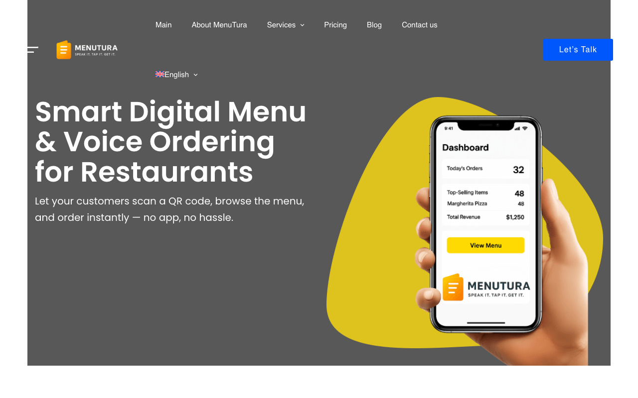 MenuTura - An AI-powered ordering system that lets customers order by voice and scan QR codes