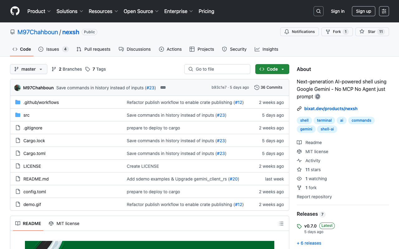 NexSh - An AI-powered shell that understands your commands