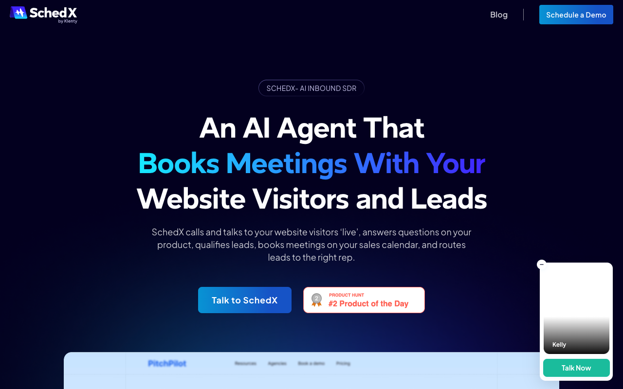 SchedX - An AI Inbound SDR that turns your website into a live, talking sales agent