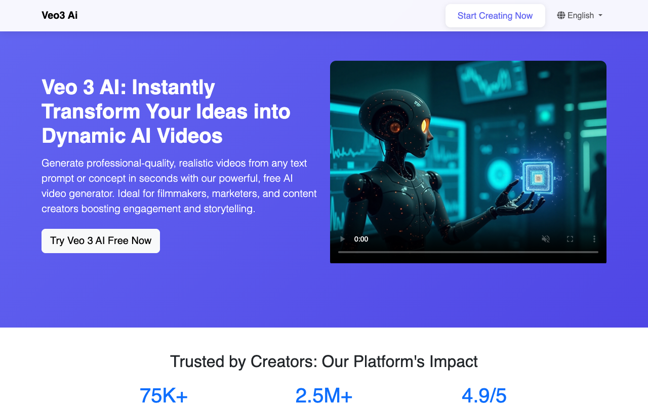 Veo 3 AI - Instantly Generate Stunning AI Videos from Text Prompts