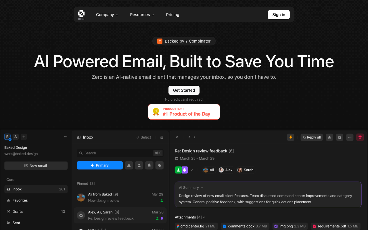Zero - An AI native email client that manages your inbox effortlessly
