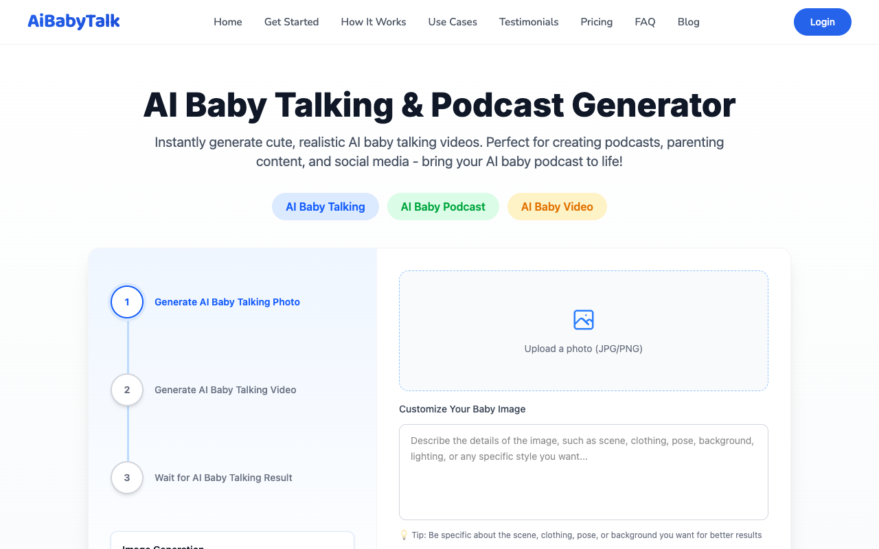AiBabyTalk - Turn your photo into a talking AI baby video