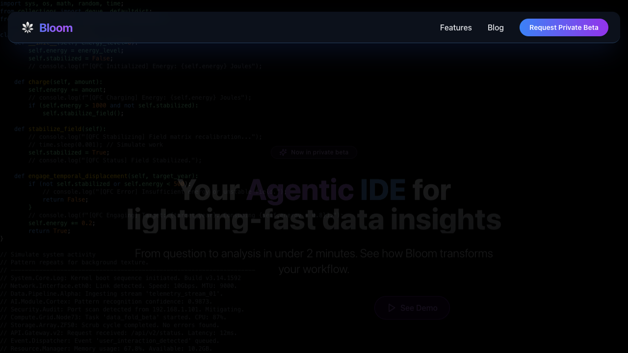 Bloom - A Local AI IDE for Data Science that Transforms Questions into Insights 10× Faster