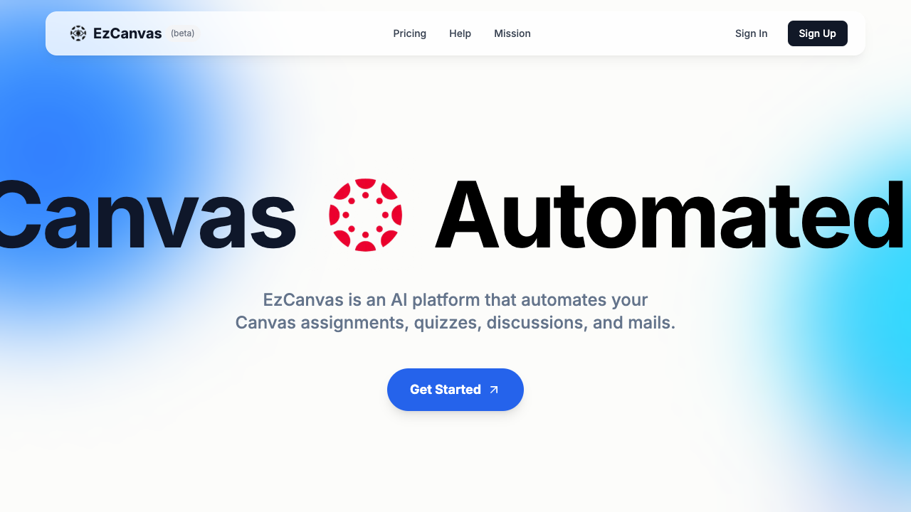 EzCanvas - An AI platform that automates your Canvas school work AI education automation