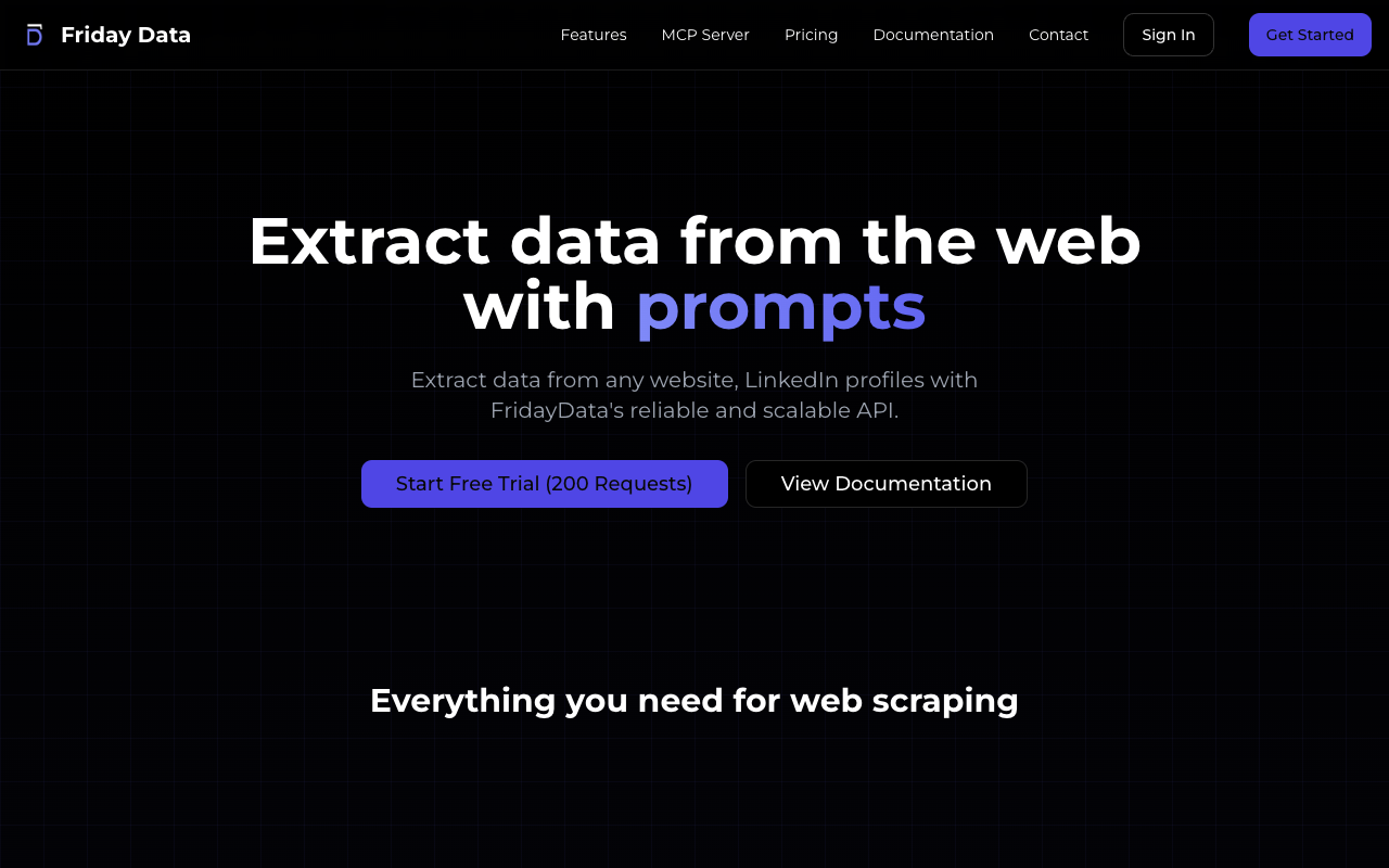 FridayData - Easily extract structured data from LinkedIn profiles and websites