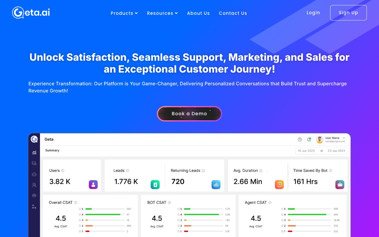 Geta.ai - A smart customer engagement platform that automates conversations and boosts conversions customer-engagement AI automation