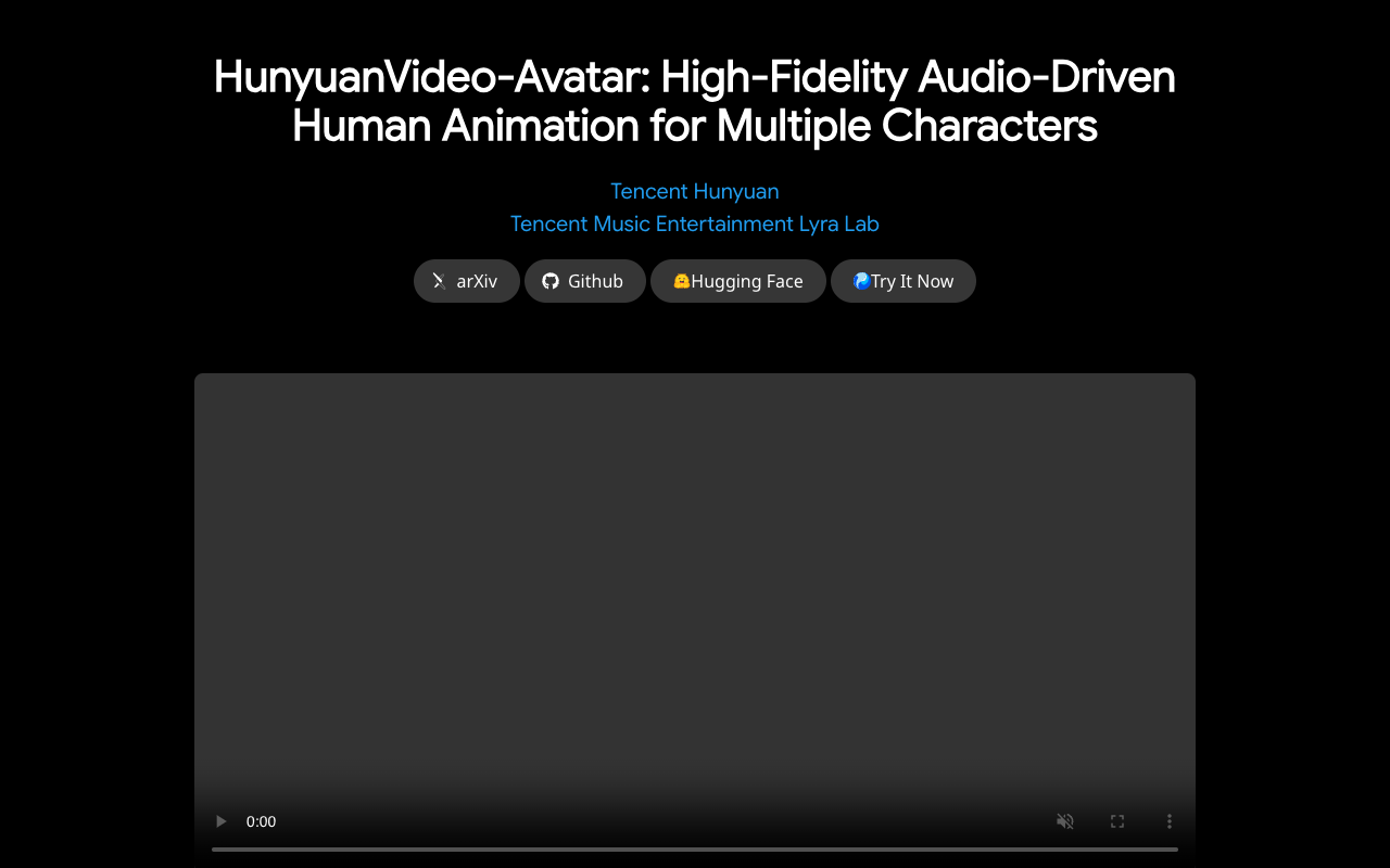 HunyuanVideo-Avatar - Dynamic, multi-character AI animation driven by audio