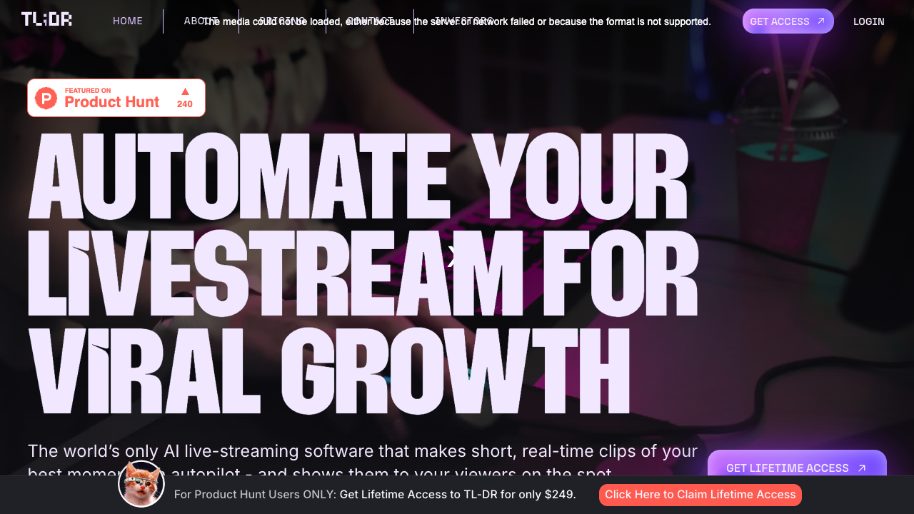 TL;DR - Your best livestream moments shared automatically with AI livestream AI video-editing