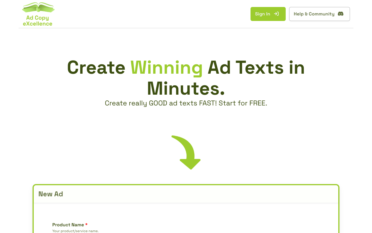 Ad Copy X - Create Winning Ad Texts in Minutes with AI