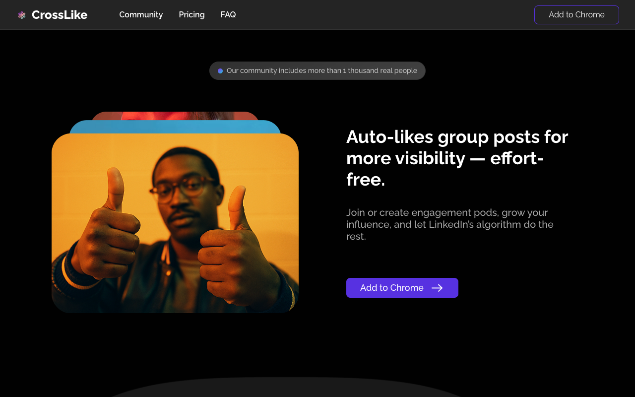 CrossLike.club - An AI tool to boost your social media interactions effortlessly social-media AI engagement