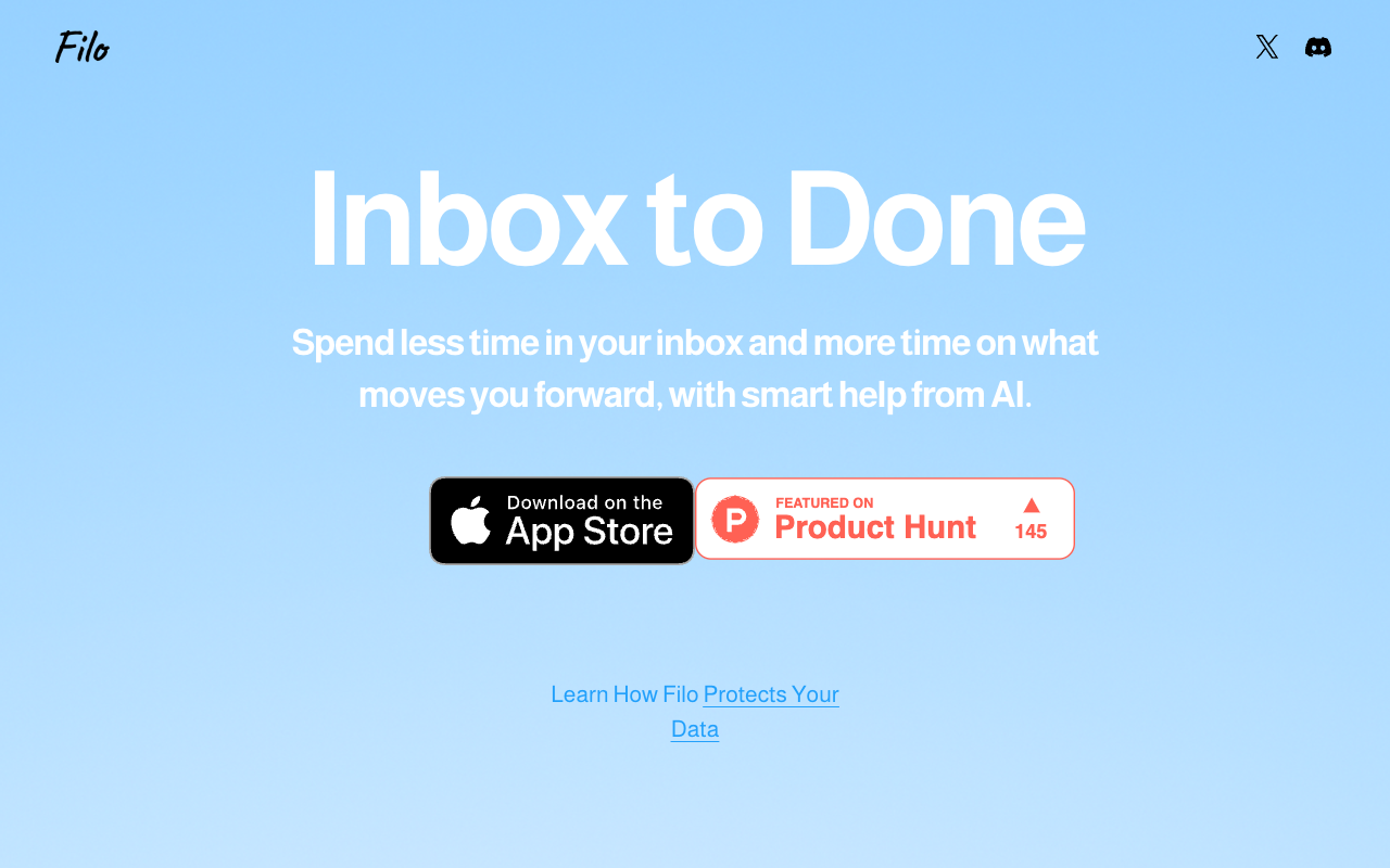 Filo Mail - An AI-native inbox that turns emails into actionable to-dos AI email productivity