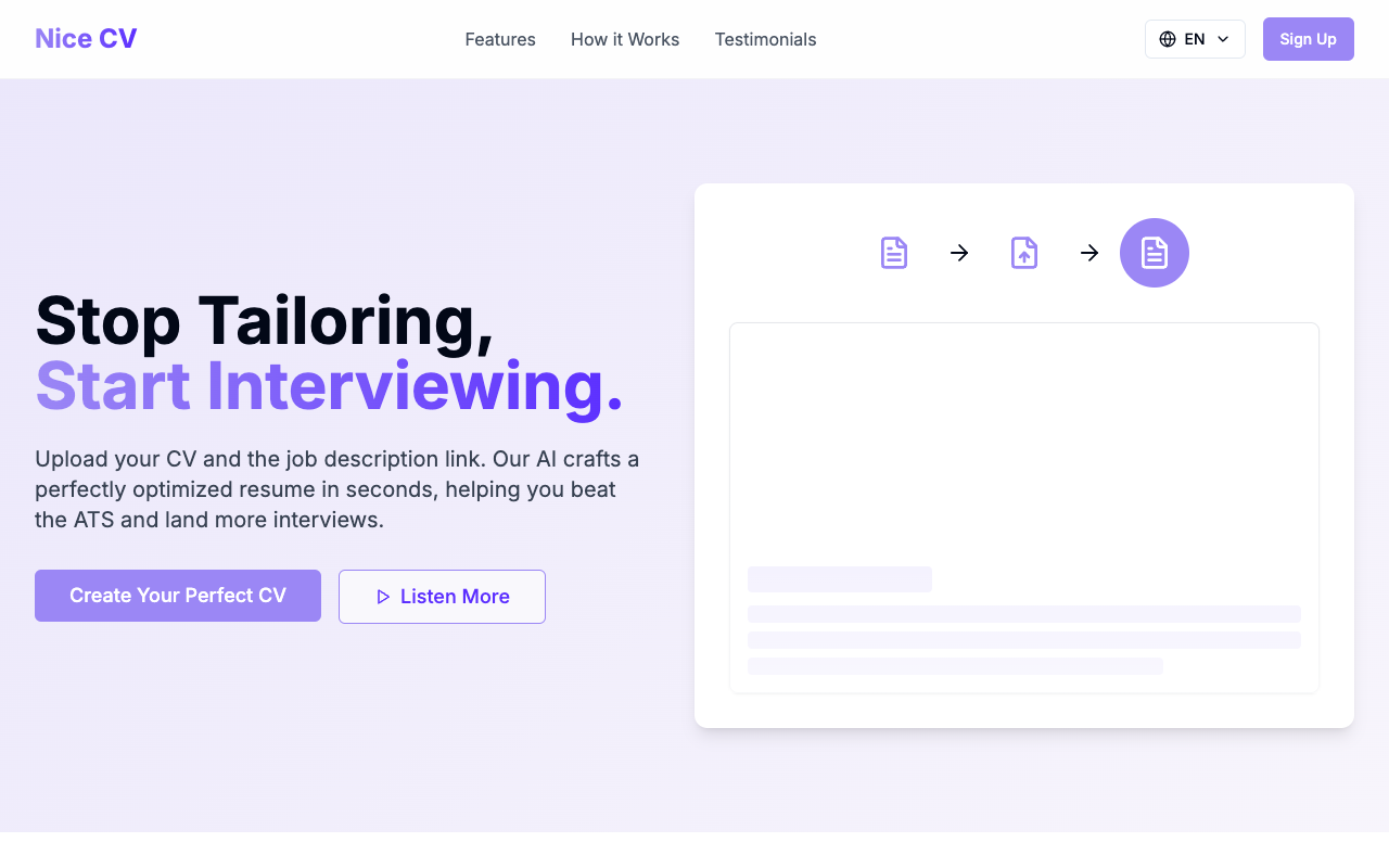 NiceCV - An AI-powered tool to generate tailored CVs for job applications