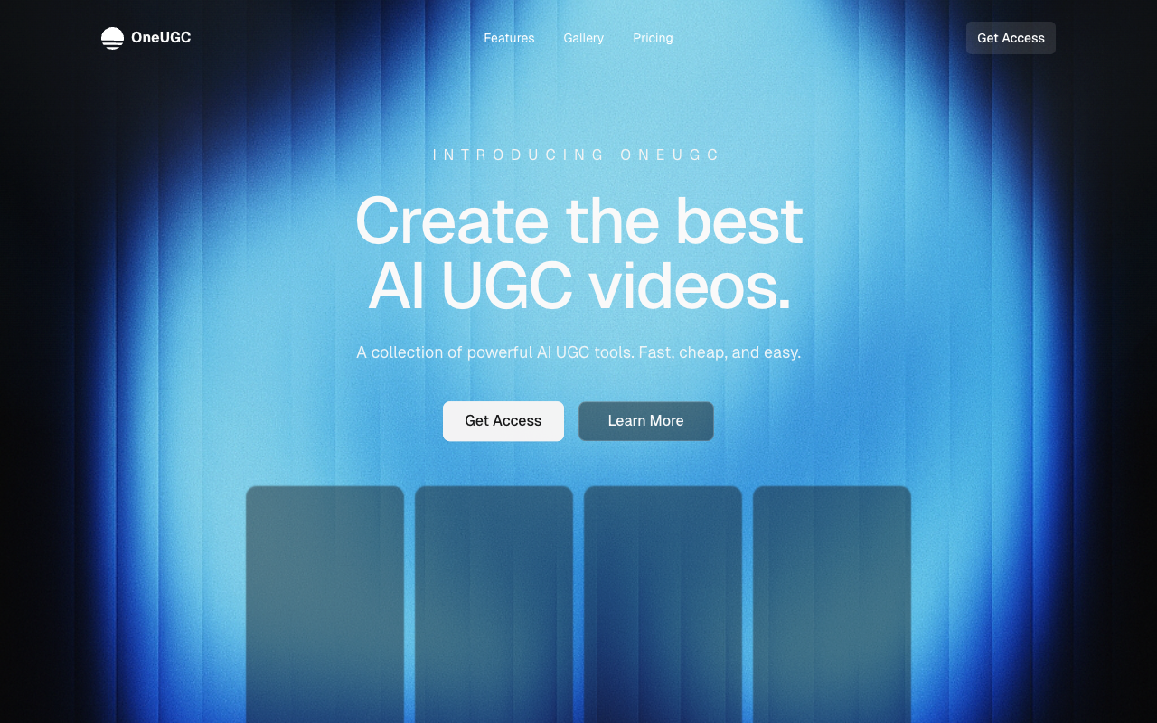 OneUGC - The most feature-intensive AI UGC platform for creators in 2025