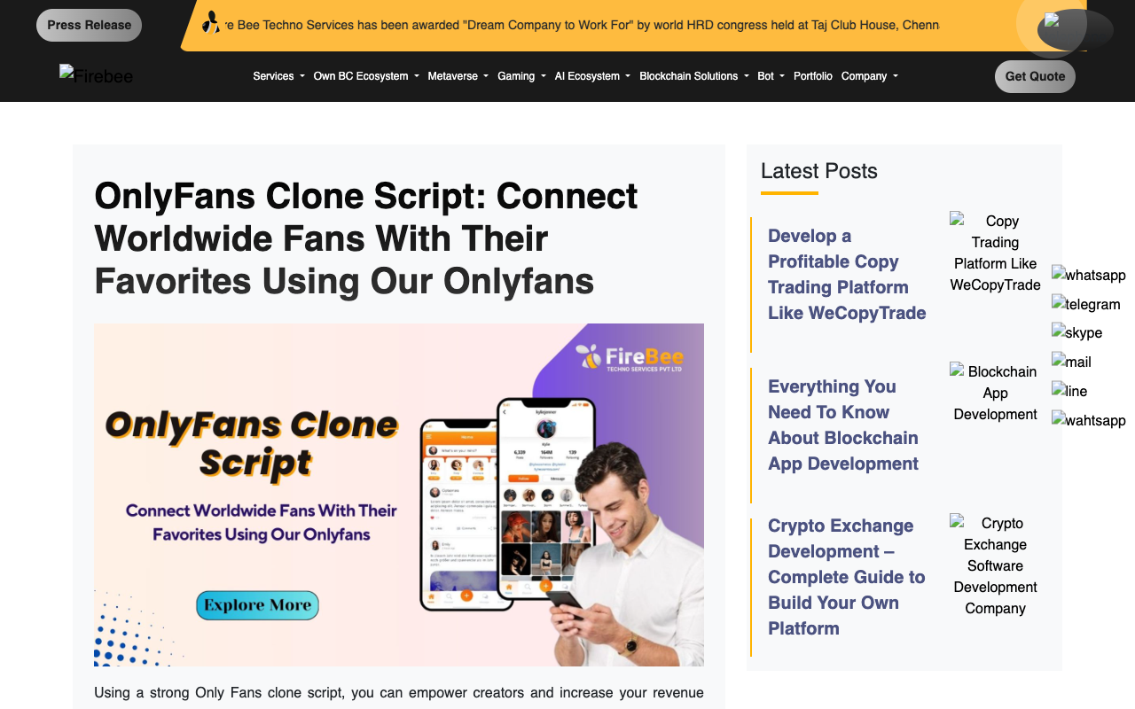 OnlyFans Clone Script - Build, Monetize, and Grow with OnlyFans Clone Script