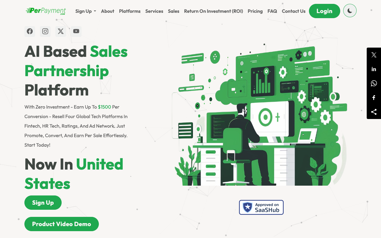 PerPayment - An AI-based Sales Partnership Platform that helps you earn commissions effortlessly sales AI partnership