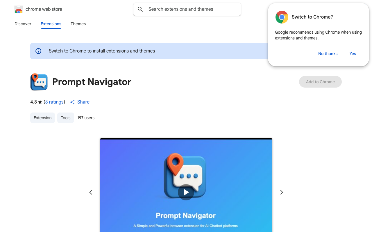 Prompt Navigator - A Chrome extension to easily navigate previous prompts on ChatGPT browser-extension ChatGPT productivity