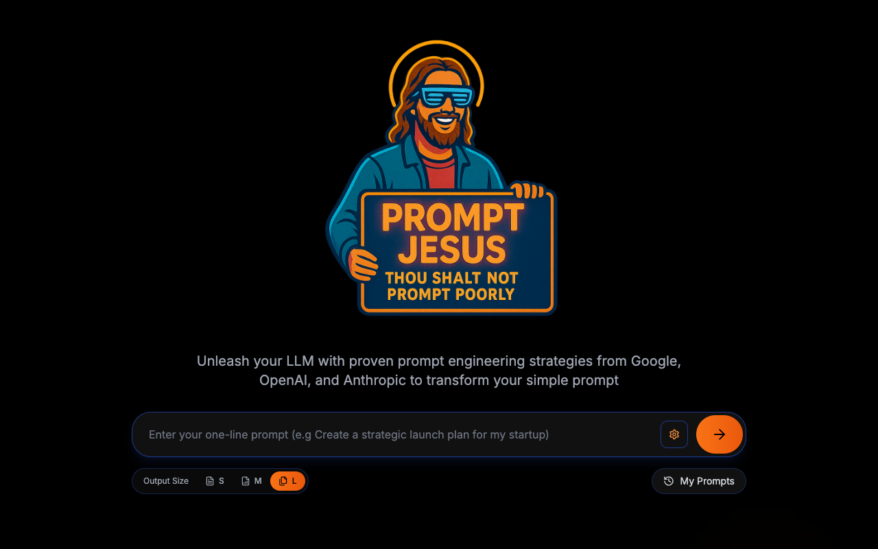 PromptJesus - A Free Platform to Enhance Your AI Prompts