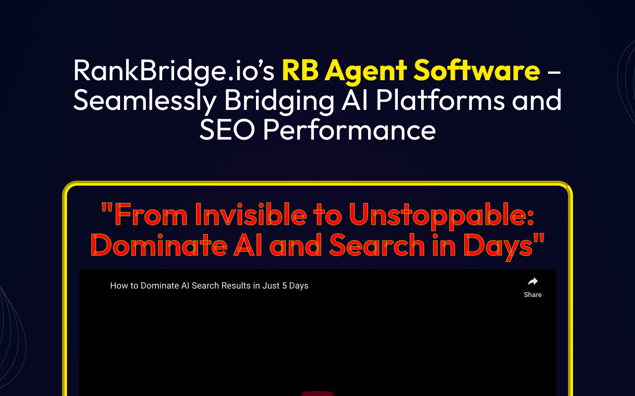 RB Agent - An AI-powered SEO tool to boost client visibility and improve search rankings SEO AI marketing