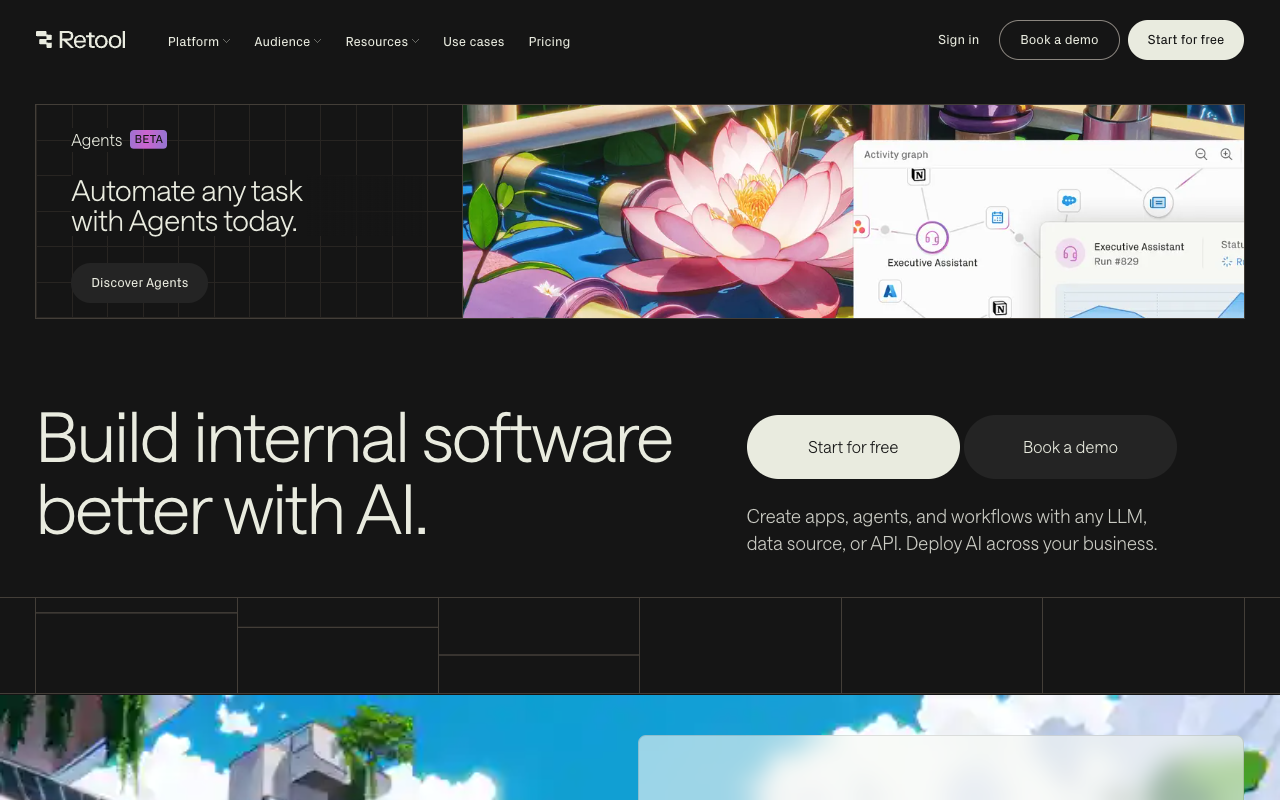 Retool Agents - Build autonomous AI systems that connect to your APIs and data AI automation APIs