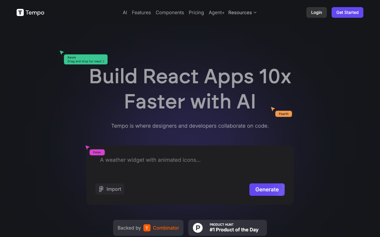 Tempo - A visual IDE for designers and developers to build apps faster with the MCP App Store