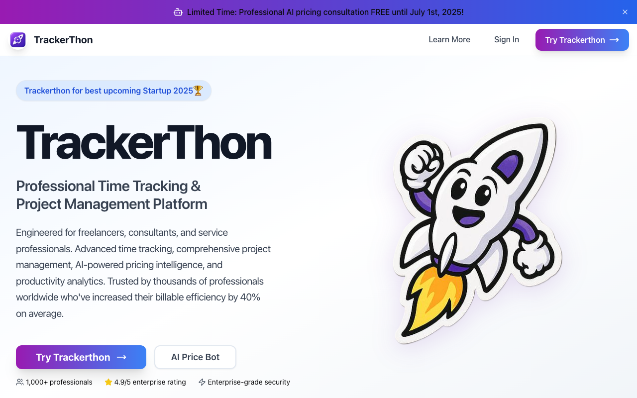 TrackerThon - A unified platform for freelancers to manage time and projects efficiently time-tracking project-management freelancers