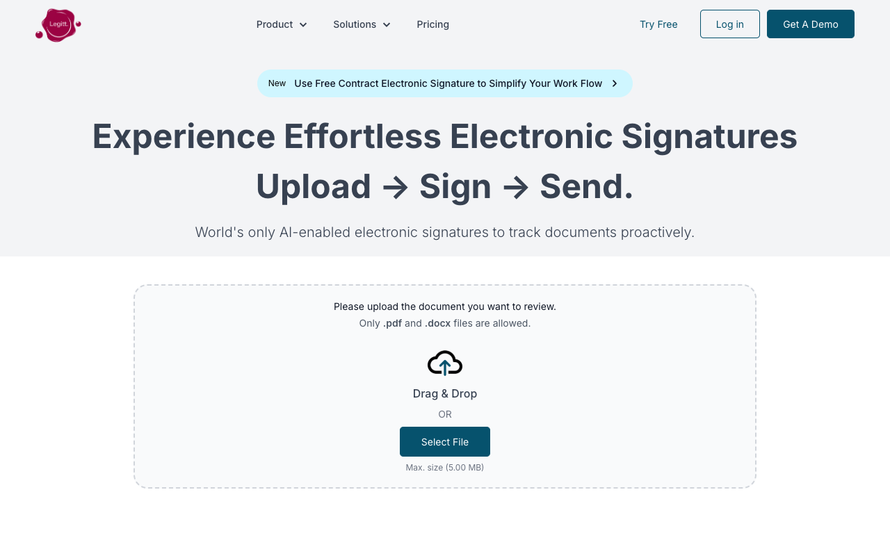 Trusted Electronic Signature Online - World’s Only AI eSignatures with Proactive Document Tracking