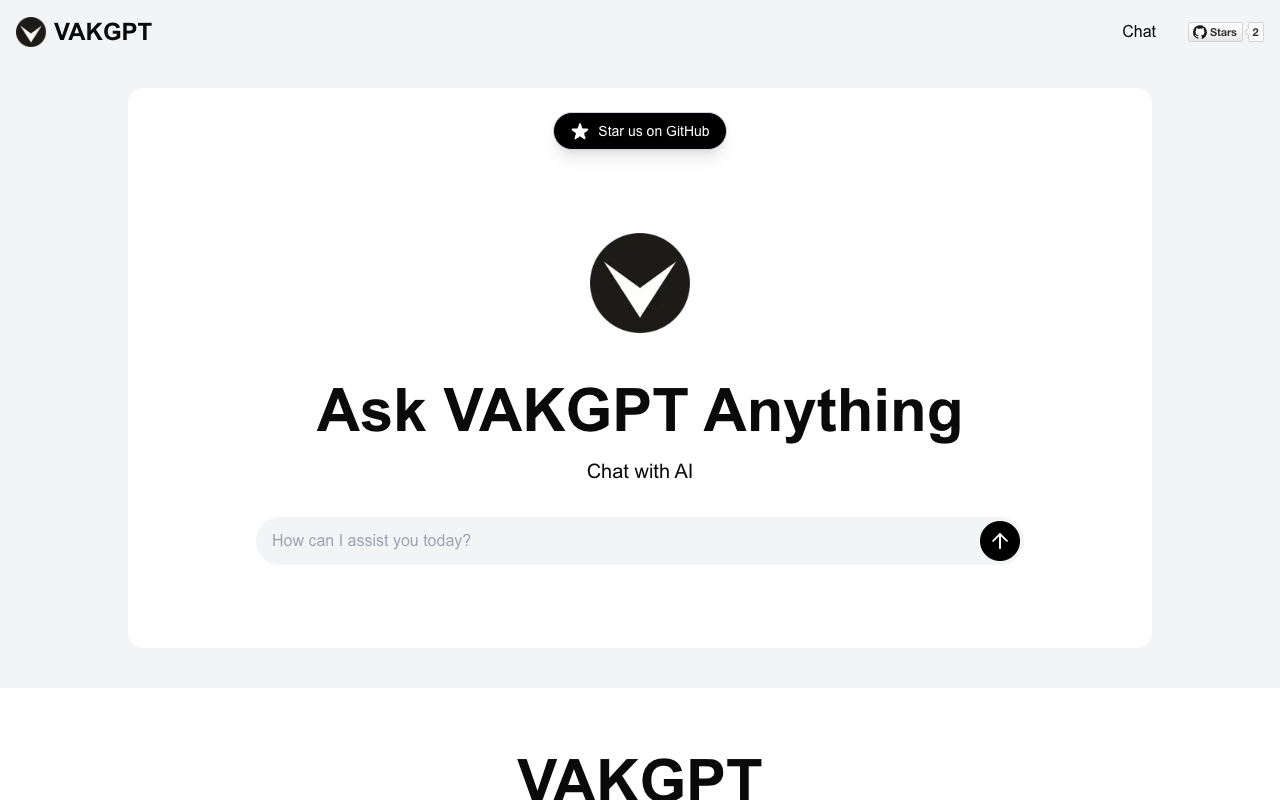 VAKGPT - The Open-Source Chat Wrapper for Rapid AI Prototyping