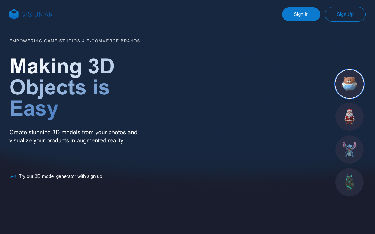 VisionAR - Create 3D Models with AI in Minutes