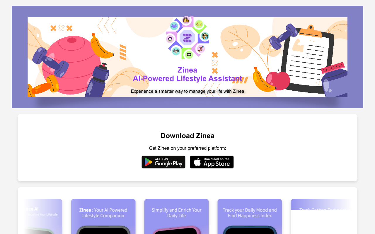 Zinea - Your AI-powered lifestyle assistant that helps you manage your daily activities