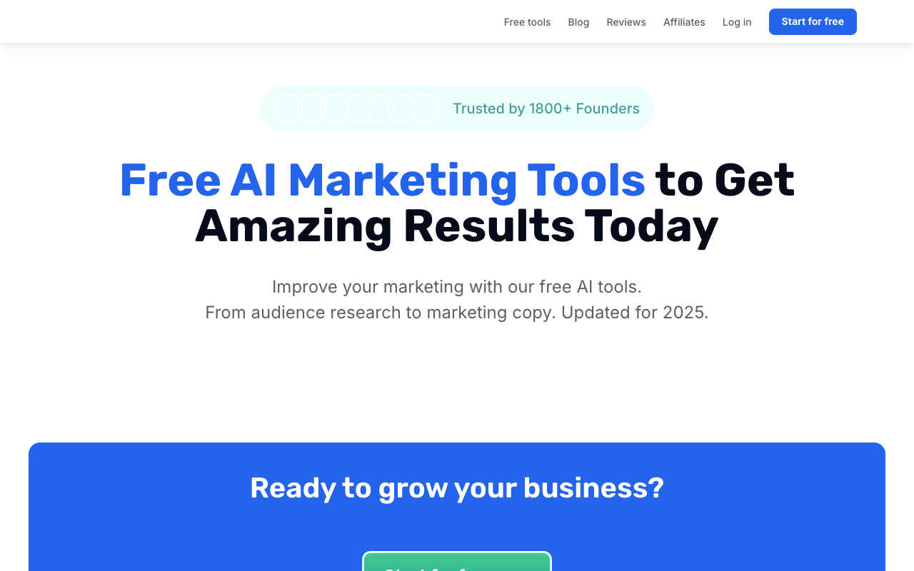 21 Free AI Marketing Tools - Nail any marketing task in 10 seconds