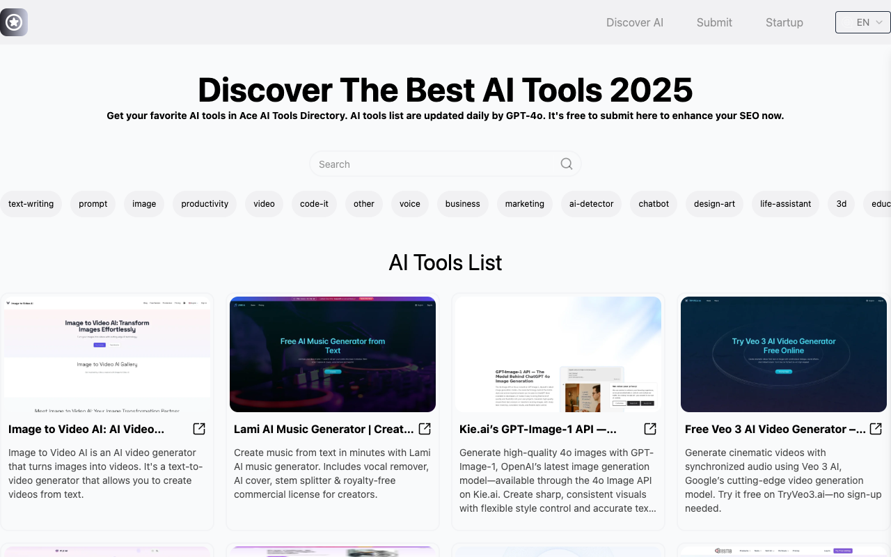 Ace AI Tools Directory - Discover and Access Your Favorite AI Tools