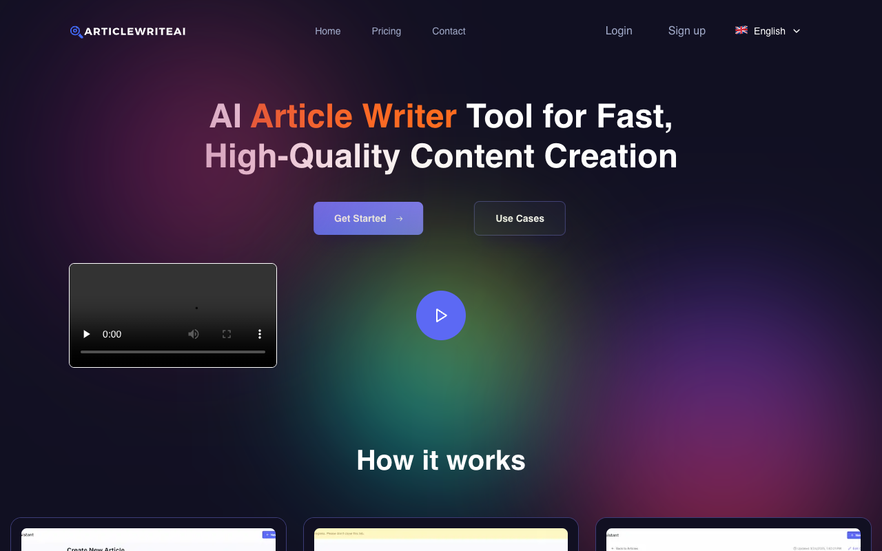 AI Article Writer - A tool for fast and high-quality content creation