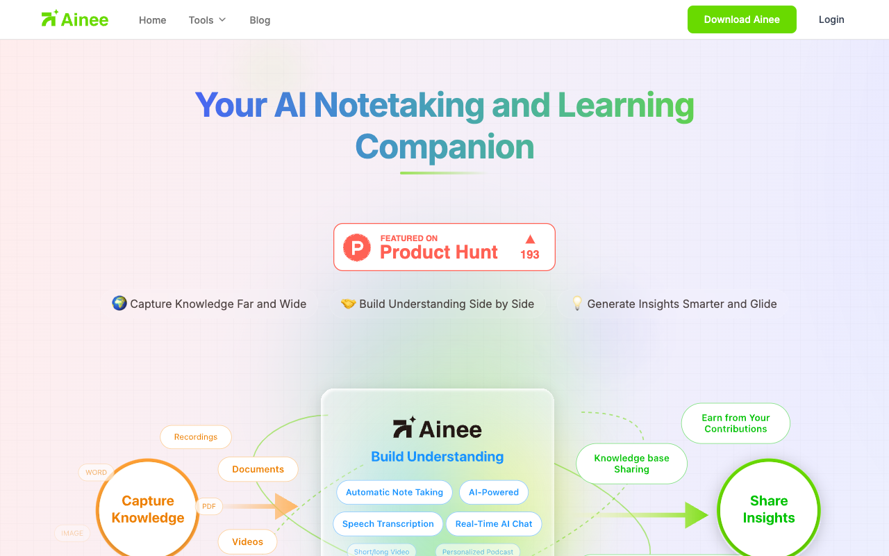 Ainee - Your AI notetaking companion for smarter learning