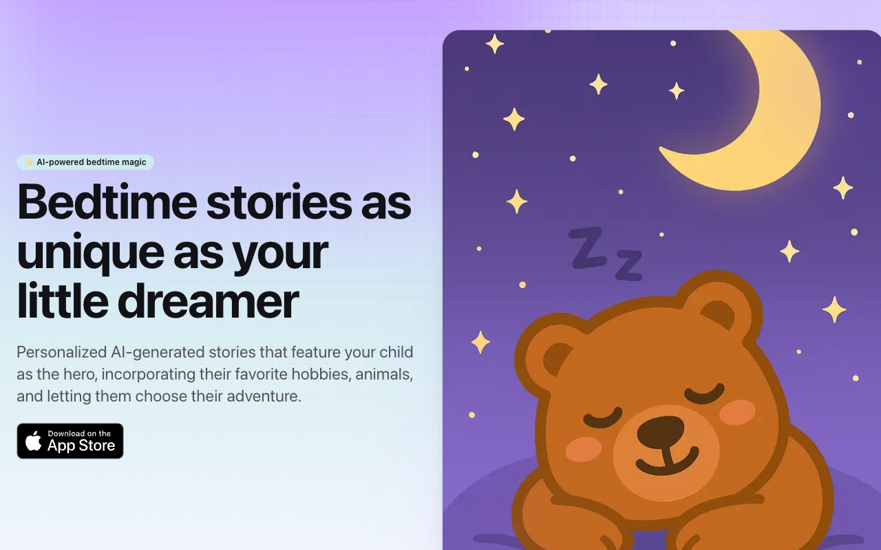 Bear's Bedtime Stories - Personalized AI Bedtime Stories for Kids