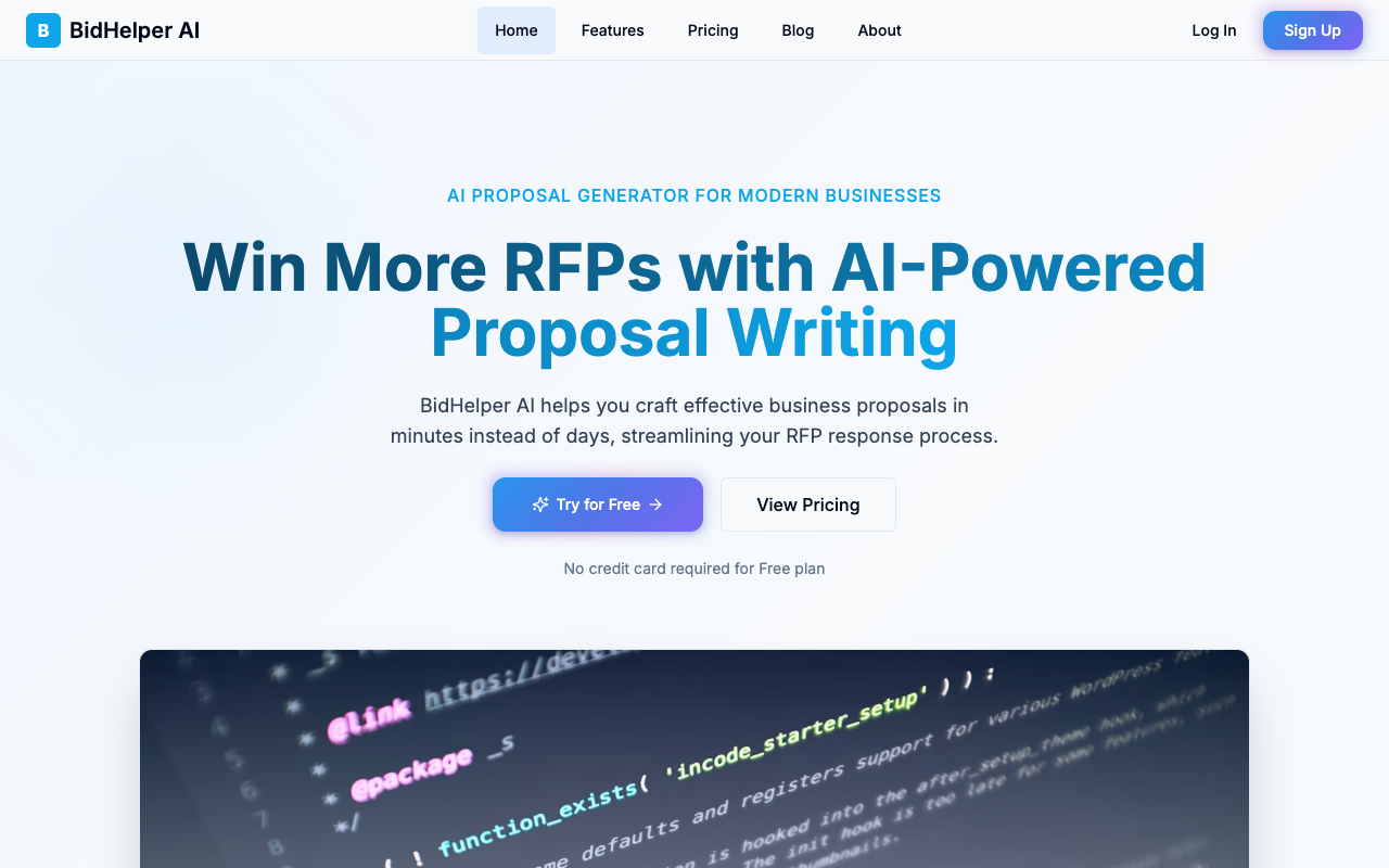 BidHelper AI - Generate winning RFP proposals in minutes with AI