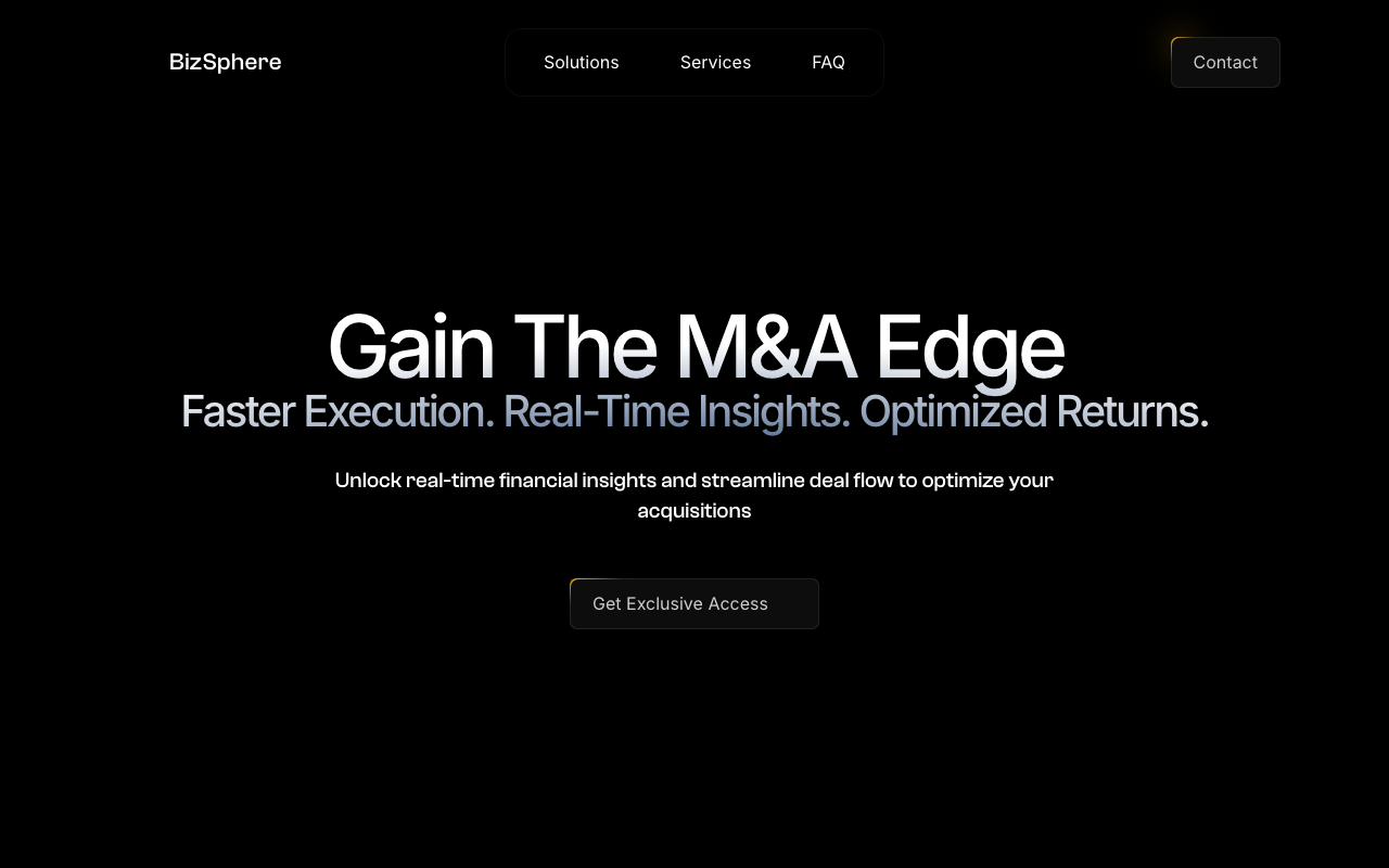 BizSphere.Ai - An AI-powered platform for faster and smarter M&A deal execution