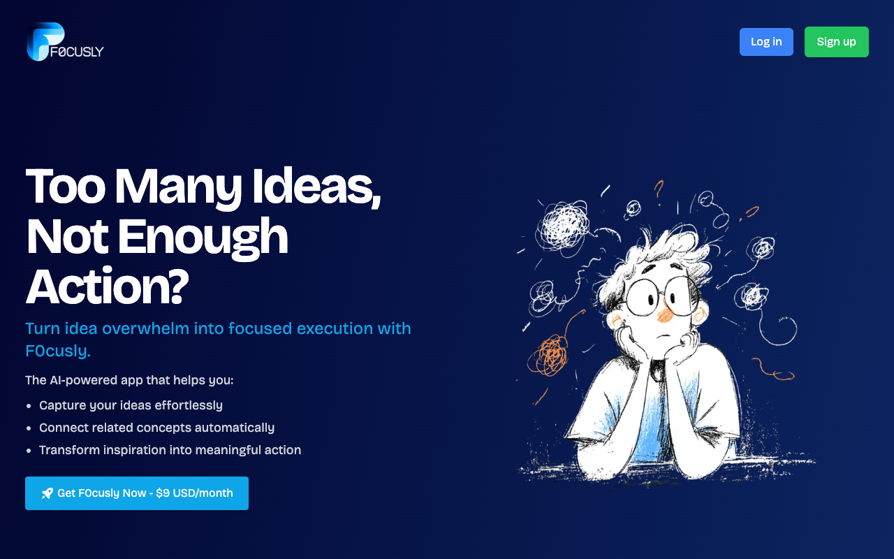 F0cusly - An AI partner that turns your ideas into action