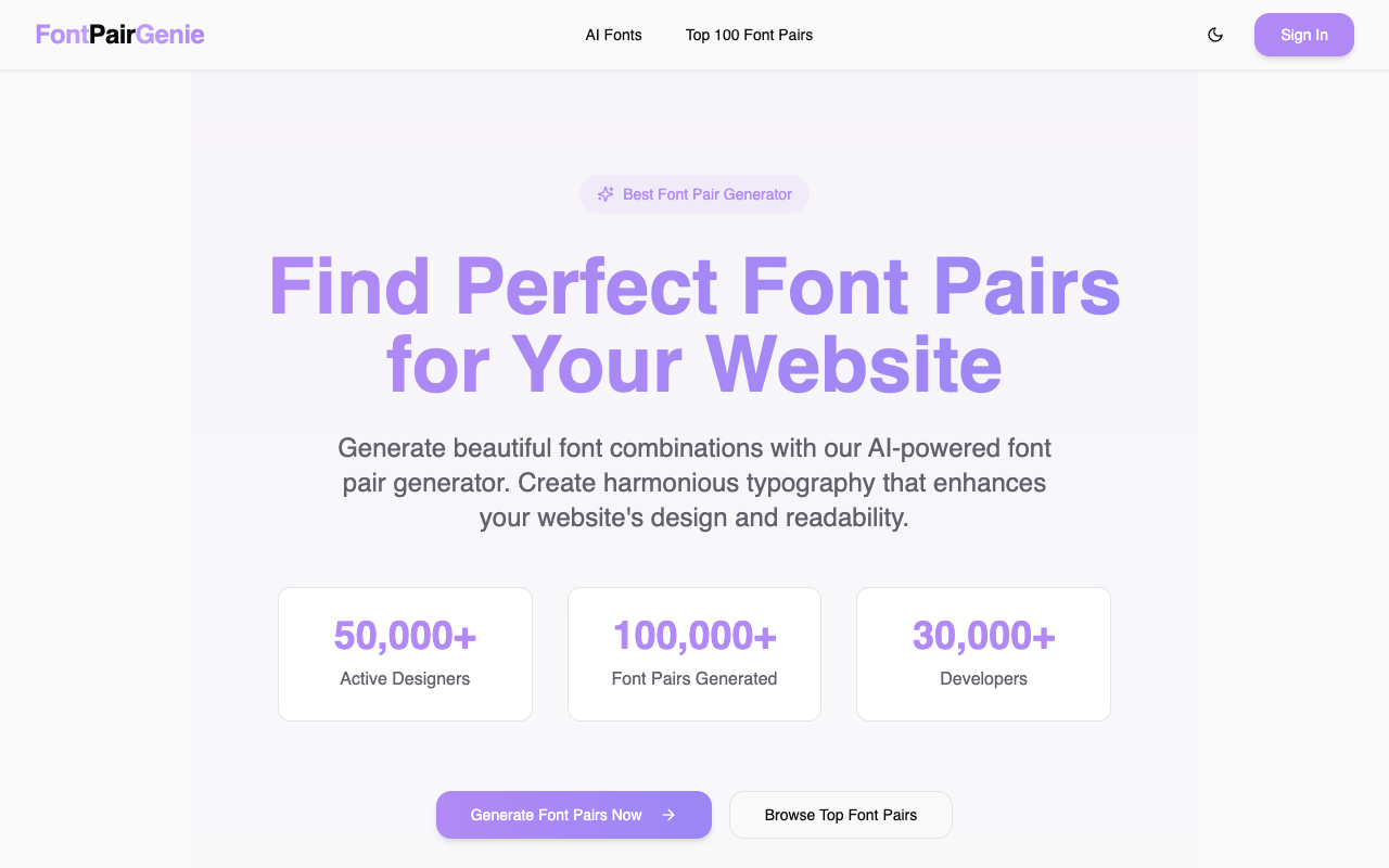 FontPairGenie - An AI tool to discover perfect font pairs for your website