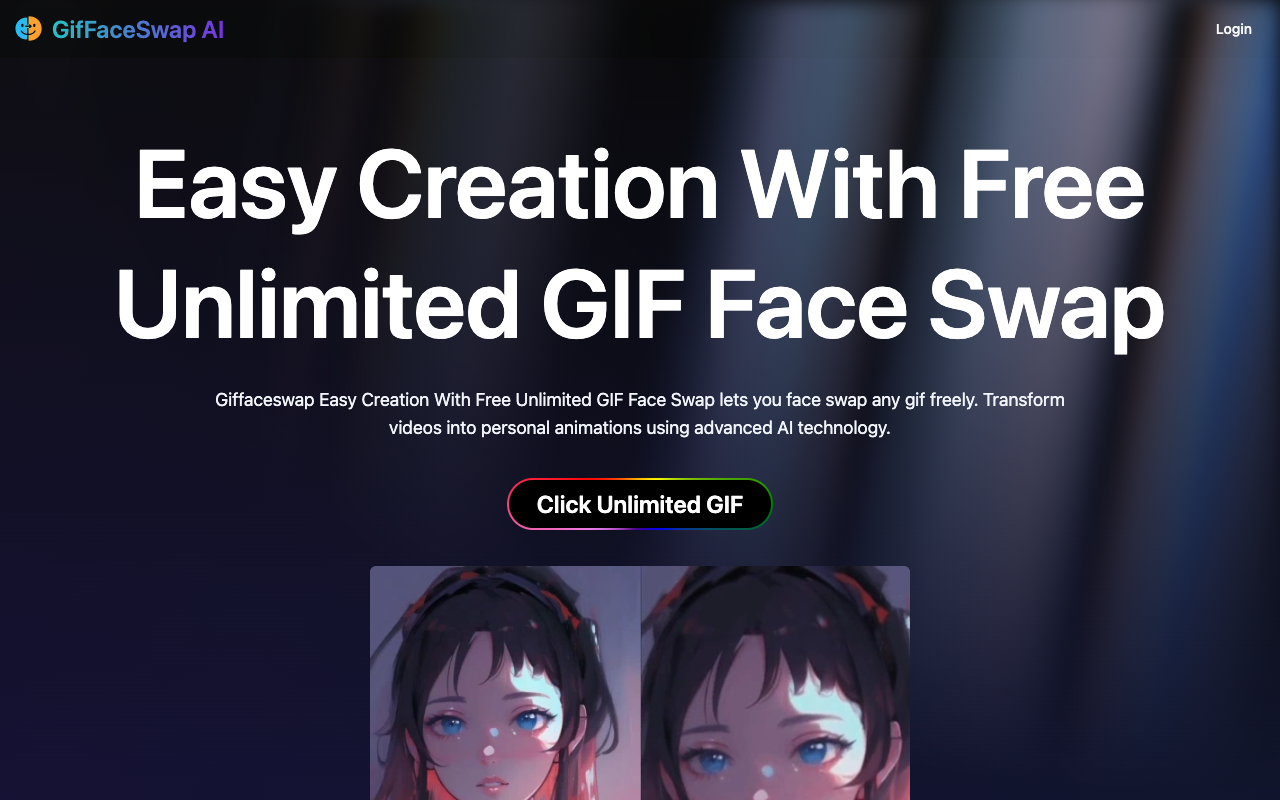 Free Giffaceswap - An AI tool for unlimited GIF face swapping without sign-up